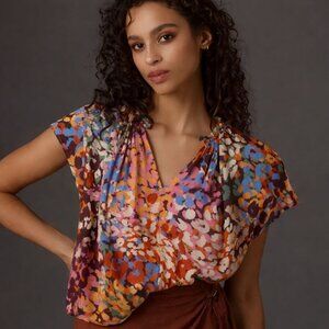 NWT Velvet by Graham & Spencer Trixy Short-Sleeve Blouse XS